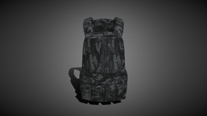 Black camo body armor 3D Model