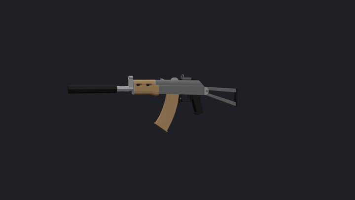 AKS74u Low Poly Style 3D Model