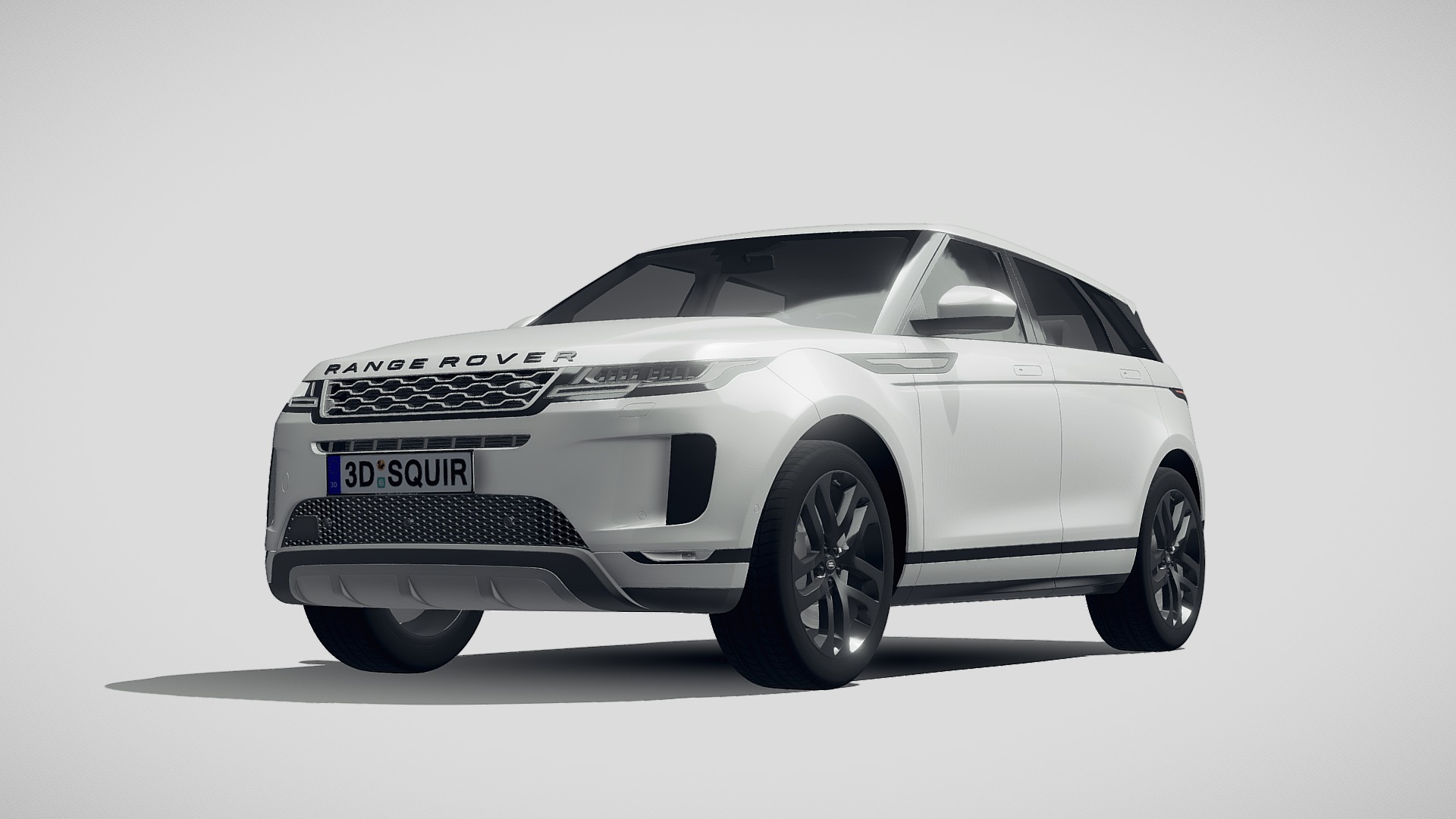 3D model Land Rover Evoque 2020 - This is a 3D model of the Land Rover Evoque 2020. The 3D model is about a white car with black wheels.