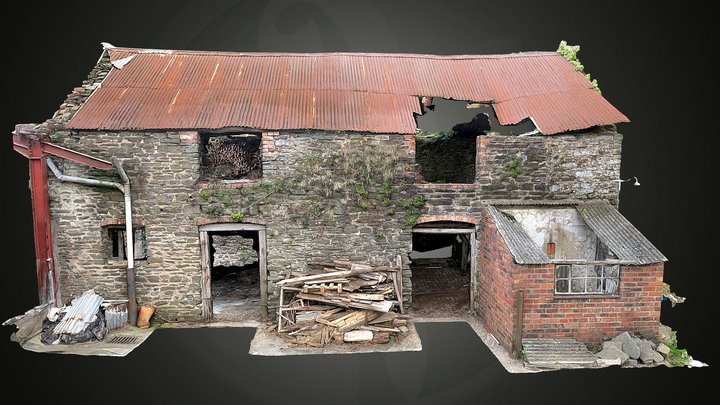 Snailbeach Barn, External View 3D Model