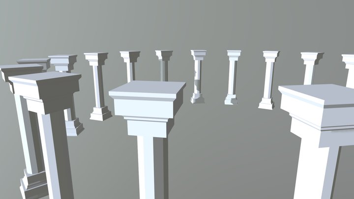 Greek Pillar Circle 3D Model