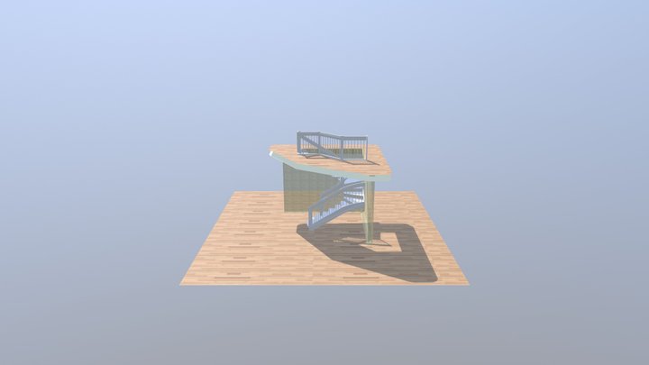 3051 18 подъемов поручень 160х40 3D Model