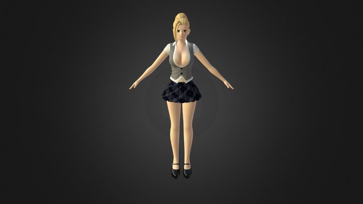 Ino Yamanaka_Free Riggable 3D Character 3D Model