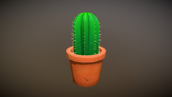 Hand Painted Cactus! 3D Model