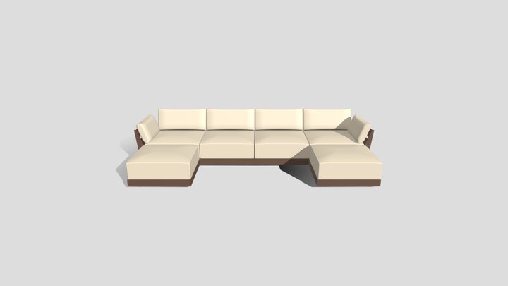 Modern U-shaped Sofa 3D Model
