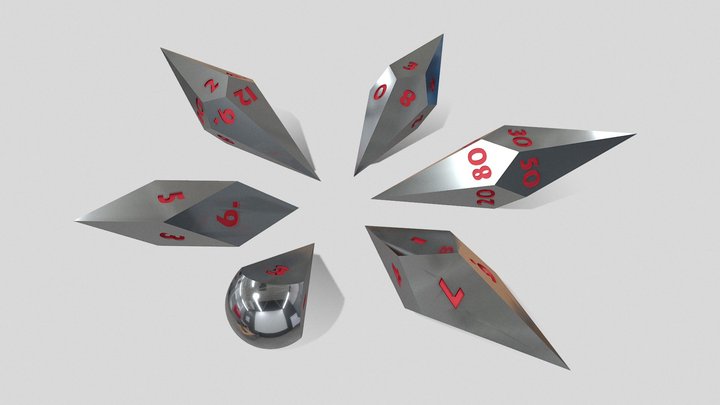 Pointy Metal/Crystal Dice 3D Model