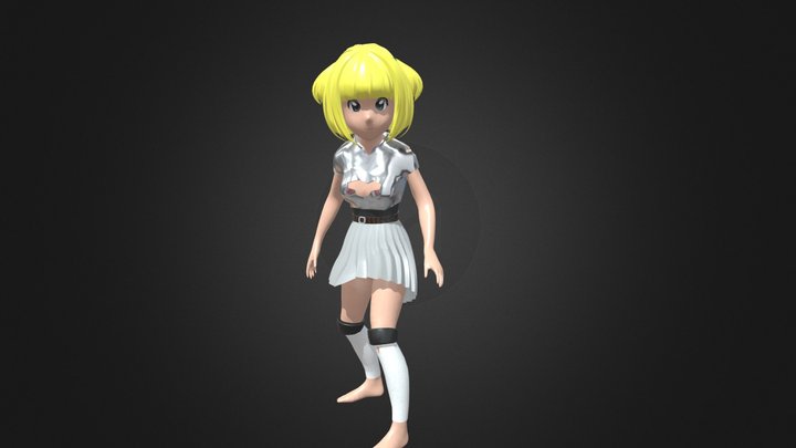 Anime Warrior Character 3D Model