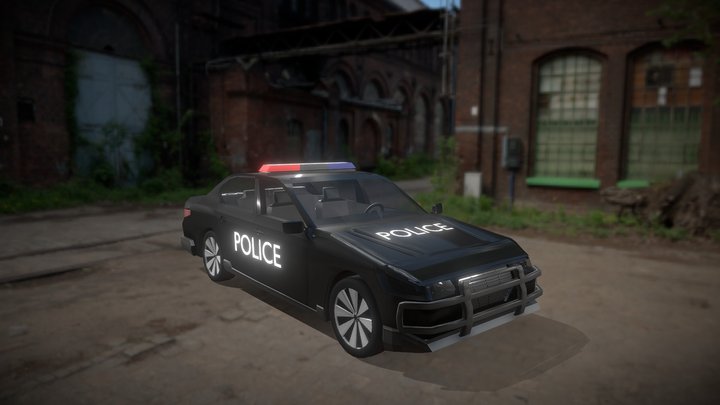 low poly police car 3D Model