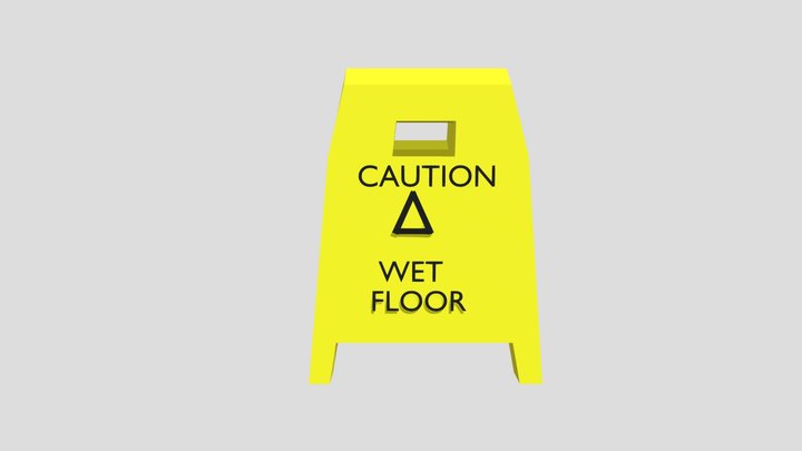 Caution Sign 3D Model