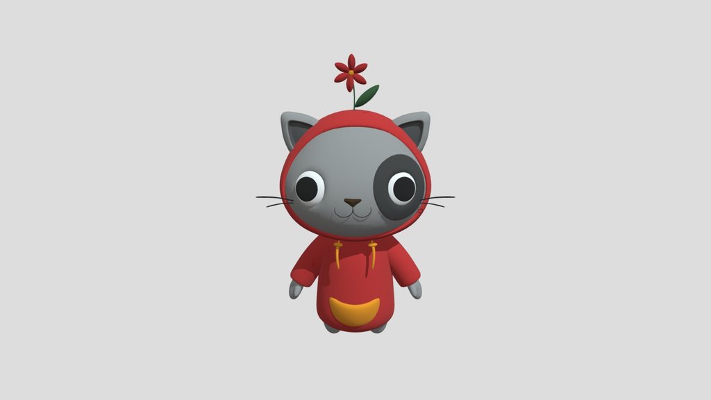 Cute Cat In The Red Hoody