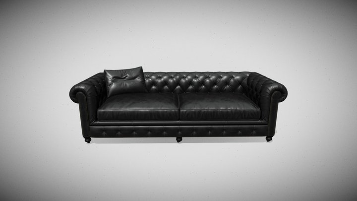Kensington Leather Sofa 3D Model