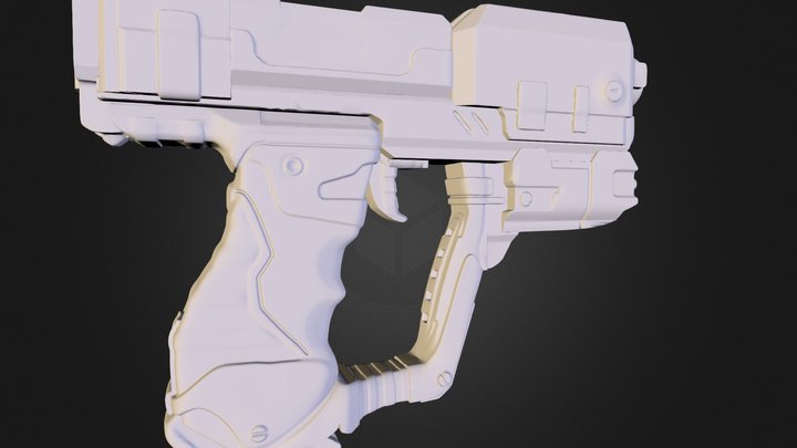 Pistol High Poly 3D Model