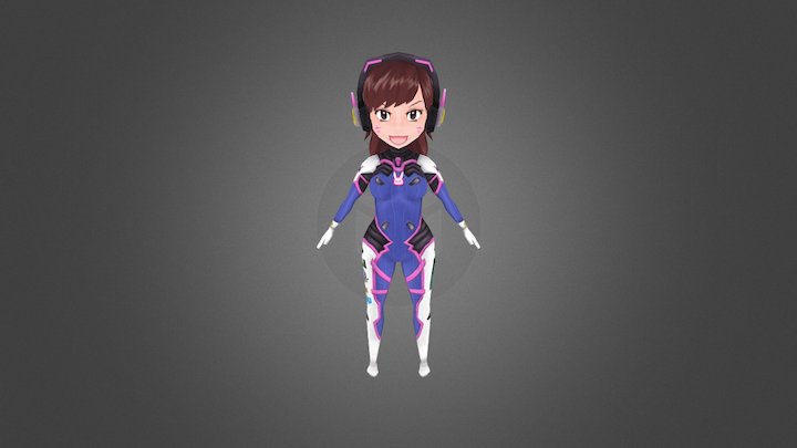 OVERWATCH Dva_Cute 3D Model