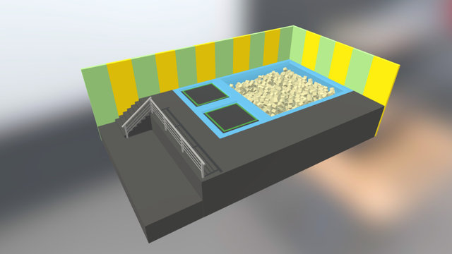 Trampolines parks Foam Pit - Urban Koncept 3D Model