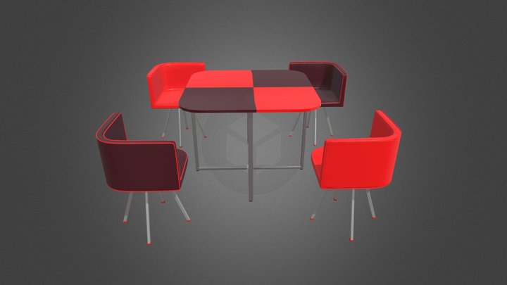 Modern Glass Table 3D Model