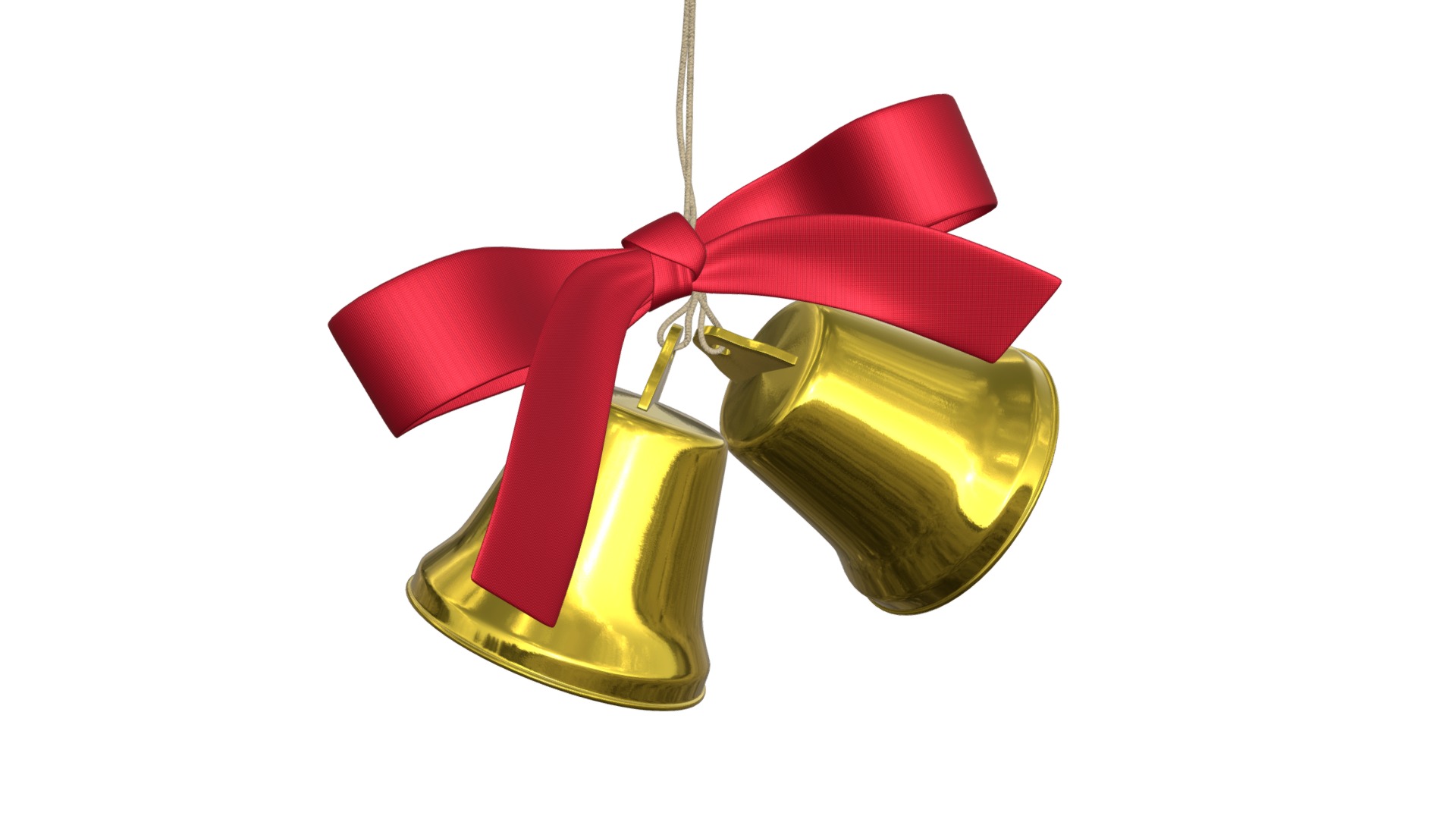 3D model Bells with bow - This is a 3D model of the Bells with bow. The 3D model is about a red and yellow bell pepper.