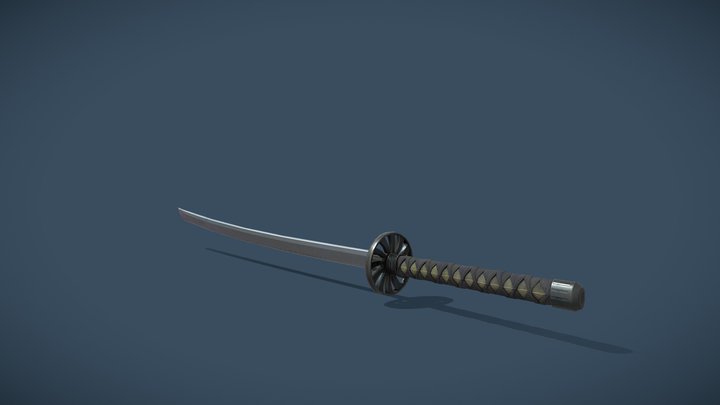 Samurai Katana Low Poly 3D Model