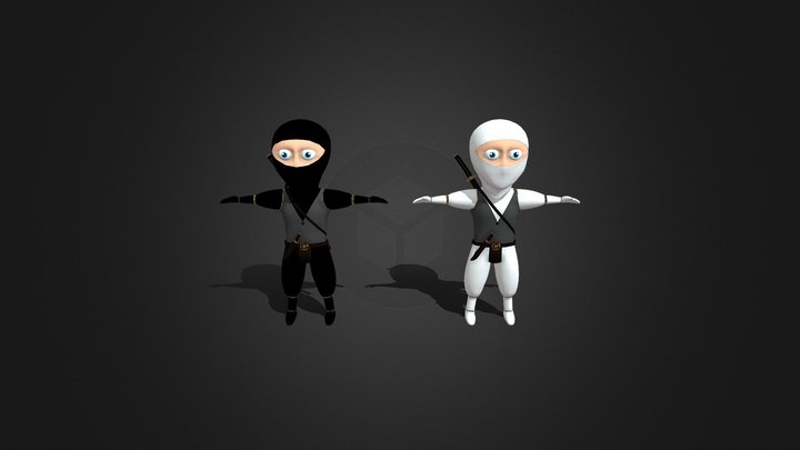 Ninja Brothers LowPoly 3D Model