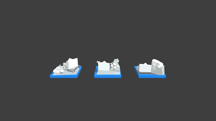 By the Ocean - Diorama and House blockout 3D Model