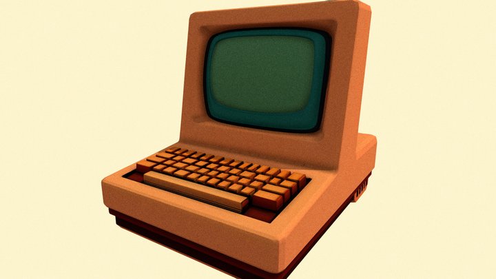 Orange Retro Minimal Computer – Modèle 3D gratuit STL
