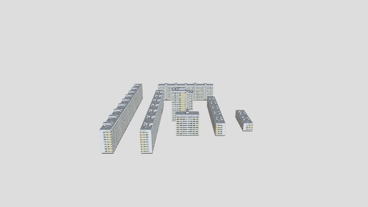 3д пакет домов серии 1лг 600а ленинградская 3D Model