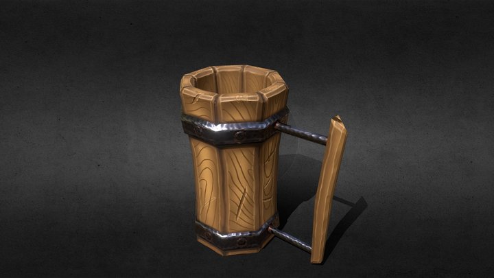 Low Poly Fantasy Stylised Mug 3D Model