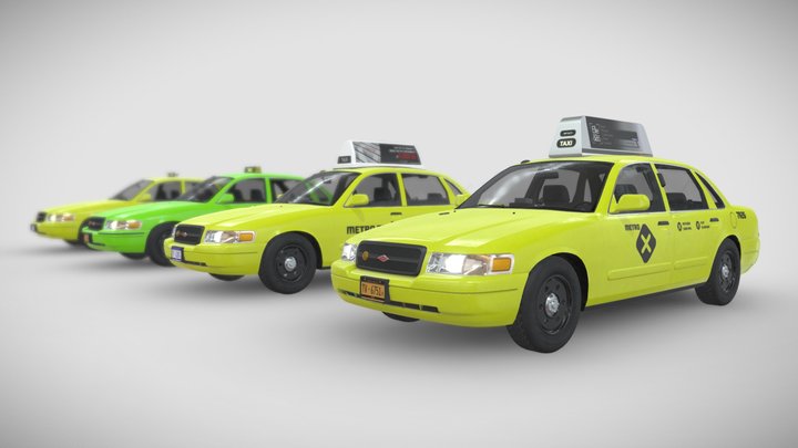 2008 Baird Silver Coronet NYC Cab Collection 3D Model