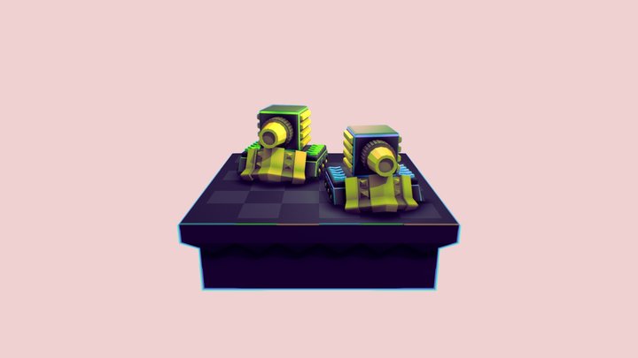 Low-poly Chibi Tank 3D Model