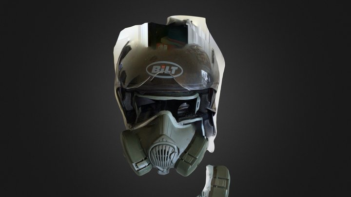 gas mask and helmet 3D Model