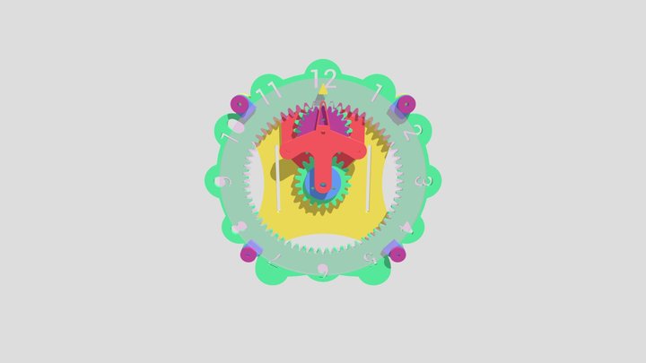 Clock mechanism 3D Model
