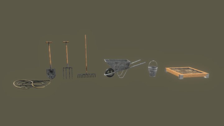 Garden Tools Pack – Kostenloses 3D-Modell STL