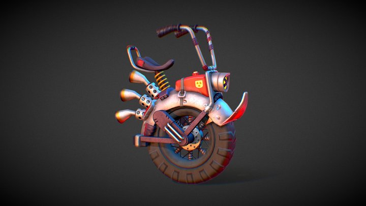 One Wheel Motorcycle 3D Model