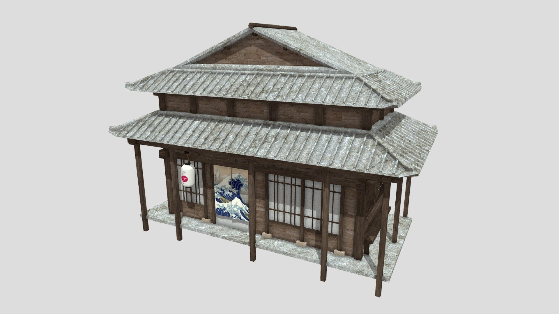 Traditional Japanese House 3D model by Thomas Verbocht thomasver