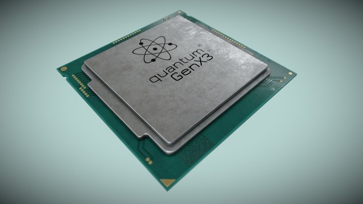 3D PBR Quantum GenX3 Processor / CPU (Imaginary) 3D Model
