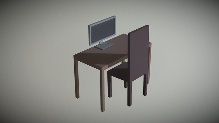 Simple Desk 3D Model