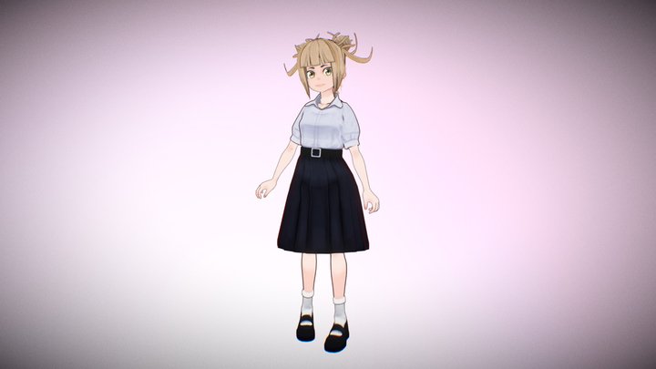 Anime himiko High School Girl 3D Model