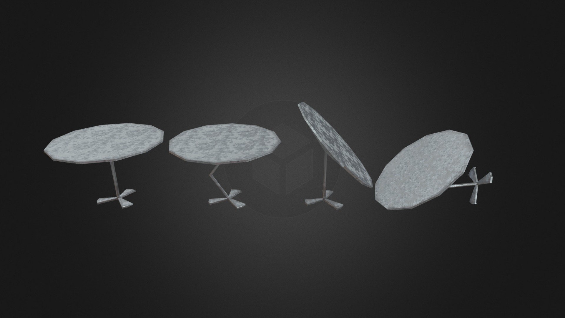 Damaged Metal Cafeteria Tables