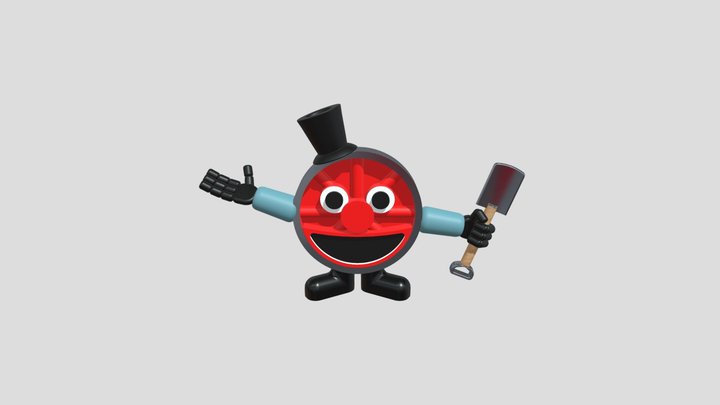 Eisenbahnrad Figur Maskottchen Kühlschrankmagnet
