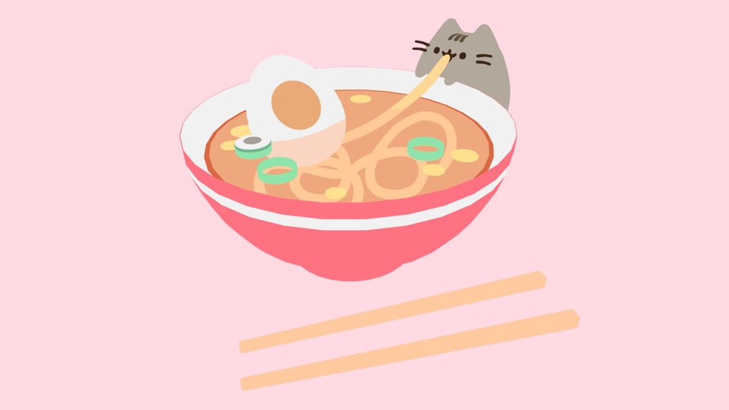 Pusheen vs Noodle