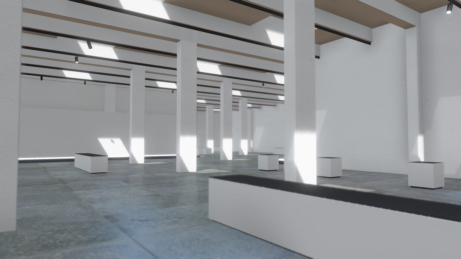 3D model Minimalistic VR Showroom Gallery for products
