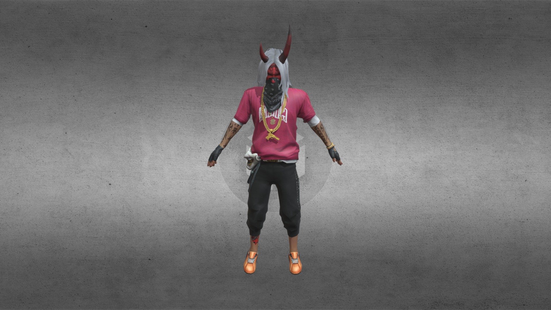 freefire dhanud dino tpose 3d model