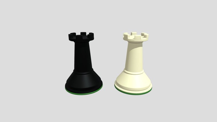 Torre branca de xadrez 3D model - Baixar Vida e Lazer no