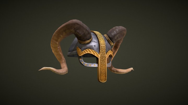Stylized Viking Helmet 3D Model