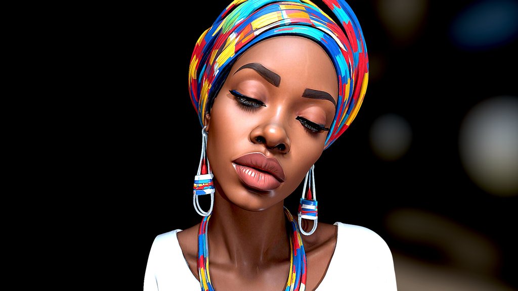 Bust Black Woman 1