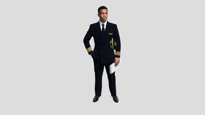Young Airline Pilot with Map – Modello 3D gratuito STL