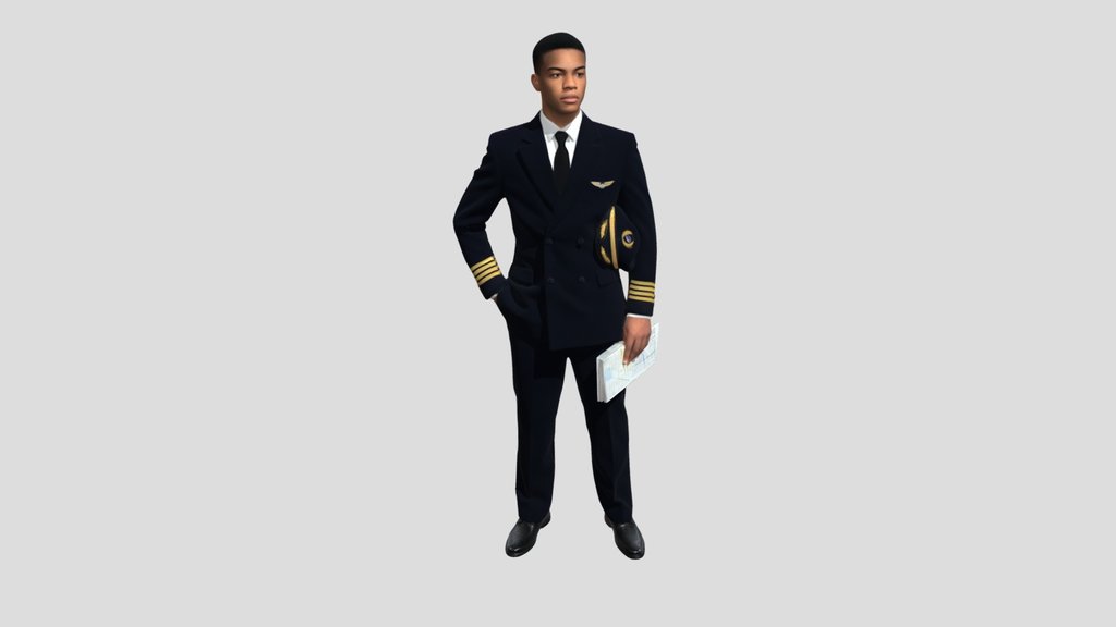 Young Airline Pilot with Map