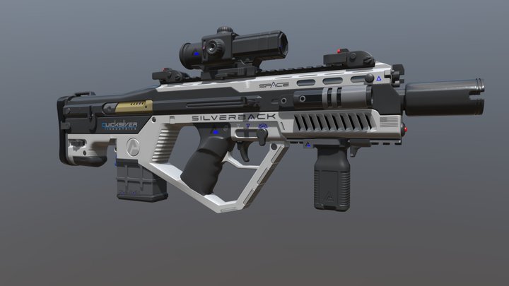 Silver Rifle FBX4 3D Model