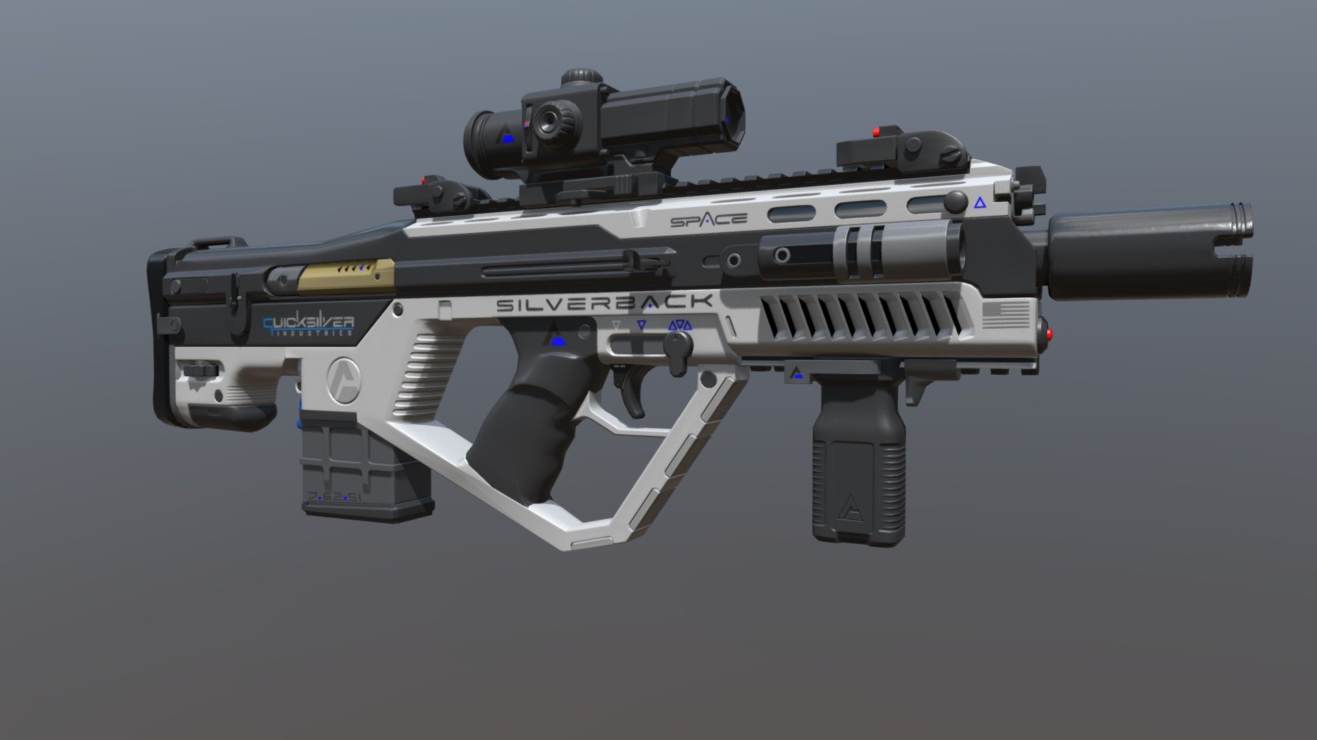 Silver Rifle FBX4 - 3D model by ThePortalatin [a51eff2] - Sketchfab