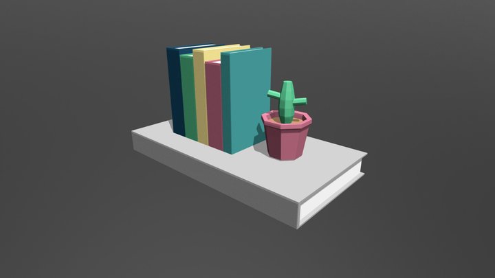 Books On A Book 3D Model