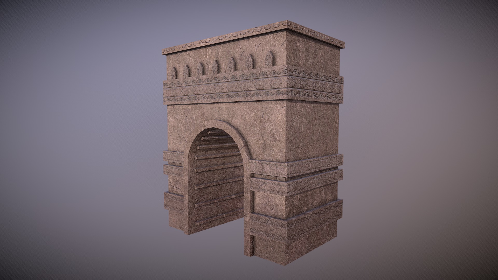 3D model Ancient Gate - This is a 3D model of the Ancient Gate. The 3D model is about a stone tower with a door.